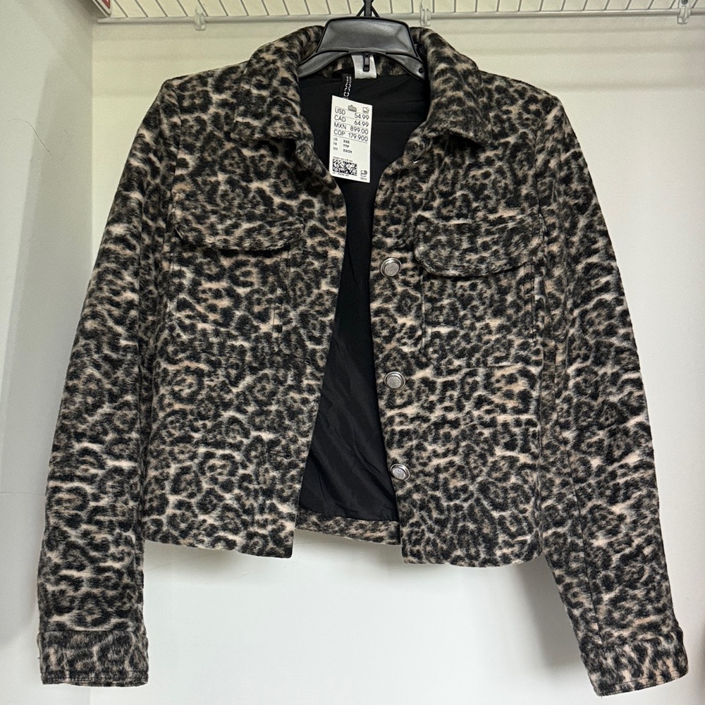 H&M Black and Tan Teddy Jacket